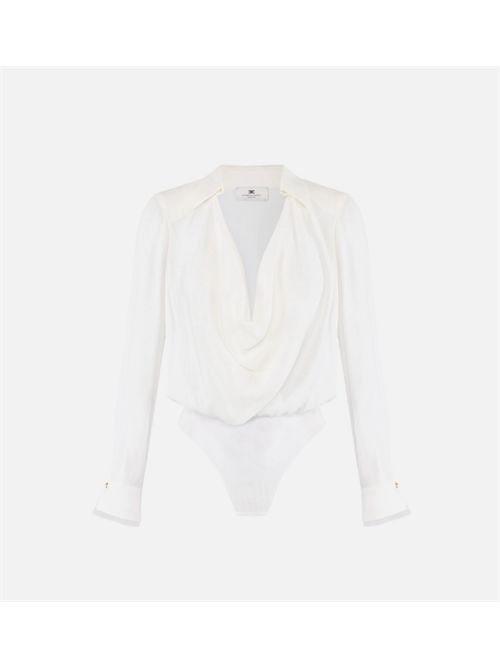 VISCOSE GEORGETTE BODYSUIT ELISABETTA FRANCHI | CB00261E2360 avorio